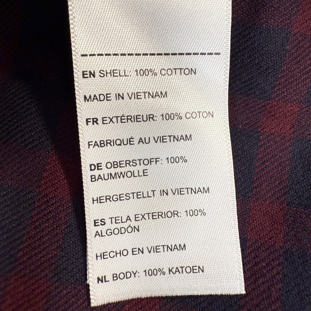 UNTUCKit Rully Navy Burgundy Plaid Flannel Shirt Mens Large Reg Fit - Picture 7 of 7